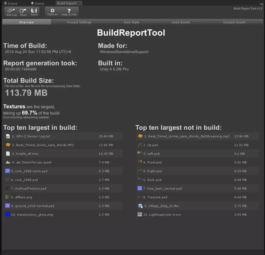 Build Report Unity
